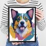 Painterly Dog Portrait Illustration Art Print, thumbnail 4 of 4