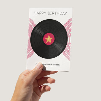 Pink Vinyl For The Record Happy Birthday Card, 3 of 4