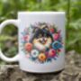 Personalised Pomeranian Summer Floral Dog Wreath Cushion And Mug Gift Bundle B, thumbnail 2 of 4