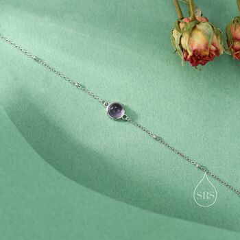 Sterling Silver Genuine Amethyst Bracelet, 4 of 12