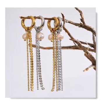 Cannes D'or Gold Crystal Ombré Vintage S Drop Earrings, 4 of 4