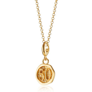 18ct Gold Number 50 Charm Necklace, 2 of 6