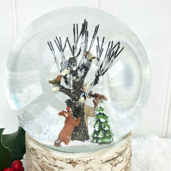 Musical Christmas Snow Globe With Woodland Animals, 3 of 3