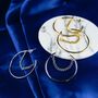 Dainty Chain Tassel Bar Threader Statement Round Hoop Earring, thumbnail 7 of 8