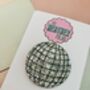 Large Disco Ball Glitter Resin Hair Clip / Retro Party Barrette / Oversized Silver Mirror Resin Slide / New Year's Eve Styling Accessory, thumbnail 2 of 7