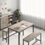 Dining Table With Two Benches Steel Frame Kitchen Table, thumbnail 3 of 6