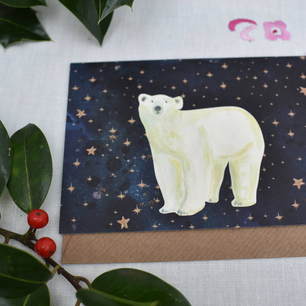 Festive Polar Bear Card By Chloë Designs Things