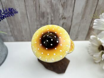 Psychedelic Yellow Amanita Mushroom Sculpture Small, 4 of 12