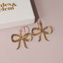 Golden Bow Hoop Earrings, thumbnail 4 of 4