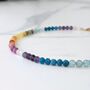 Good Vibes Rainbow Gemstone Beaded Necklace, 6mm, thumbnail 7 of 11