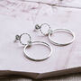 Sterling Silver Double Wreath Drop Earrings, thumbnail 2 of 7