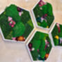 Hexagonal Moss Wall Art, Honeycomb Moss Wood Hexagon, thumbnail 2 of 12