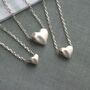 Sterling Silver Sculpted Heart Necklace, thumbnail 1 of 6