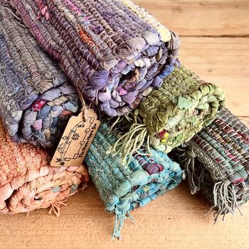 Colourful Dyed Rag Rug, 5 of 11