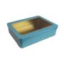 Moroccan Gift Tin Box With Window Lid Teal, thumbnail 1 of 2