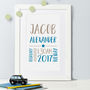 New Baby Name Personalised Print, thumbnail 3 of 4