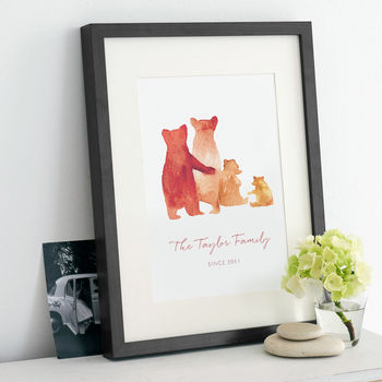 Personalised Bear Family Print, Unframed Or Framed, 8 of 12
