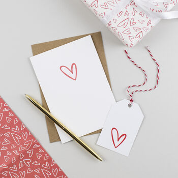 Red Heart Anniversary Card And Gift Tag, 2 of 4
