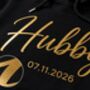 Hubby Or Wifey Hoodie Personalised With Your Wedding Date, thumbnail 3 of 5