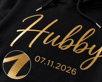 Hubby Or Wifey Hoodie Personalised With Your Wedding Date, 3 of 5
