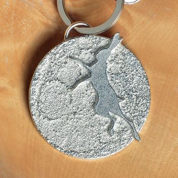 Boxing Hare And Moon Pewter Key Ring Gifts, 5 of 9