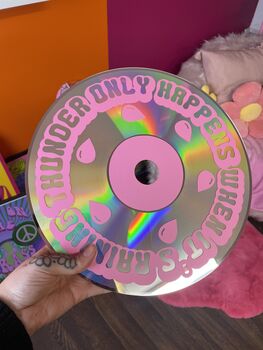 Thunder Lyrics Upcycled 12' Laser Disc Decor, 3 of 9