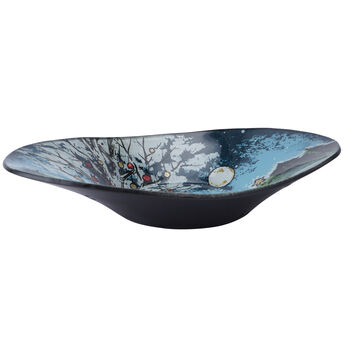 Christmas Cabin Glass Large Oval Bowl, 2 of 3