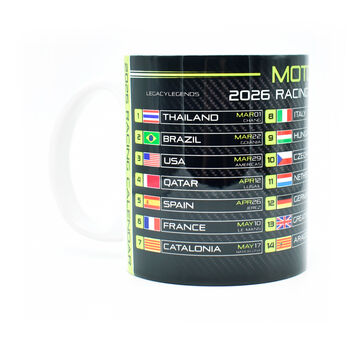 Moto 2026 Gp Racing Calendar Mug Neon Green Edition, 3 of 3