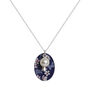 Jasmine Floral Print Oval Necklace With Swarovski Pearl, thumbnail 1 of 2