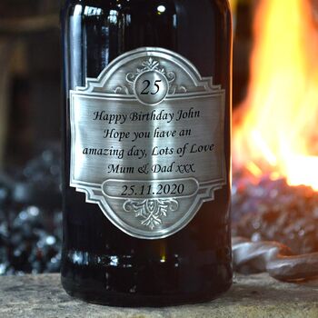 Personalised Ruby Port Gift With Handmade Pewter Label, 2 of 5