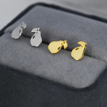 Pear Fruit Stud Earrings In Sterling Silver, 5 of 11