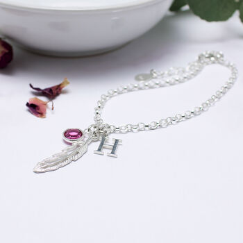 Sterling Silver Personalised Feather Bracelet, 2 of 4