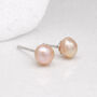 Sterling Silver Pink Freshwater Pearl Stud Earrings – 5mm, thumbnail 1 of 9