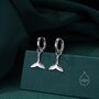 Sterling Silver Whale Tail Huggie Hoop Earrings, thumbnail 1 of 10