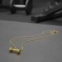 Personalised Gold Coloured Dumbbell Pendant Necklace, thumbnail 1 of 12
