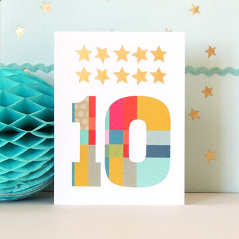 Mini Birthday Number Card, Ages One To Ten, 10 of 11