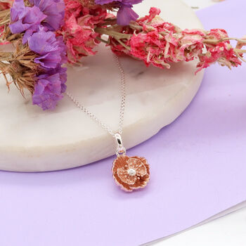 Sterling Silver Birth Flower And Initial Necklaces, 8 of 12