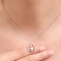 Sterling Silver Genuine Moissanite And Mobius Circle Pendant Necklace, thumbnail 5 of 10