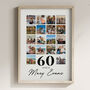 Personalised 60th Birthday Gift, Custom Photo Collage, thumbnail 2 of 6