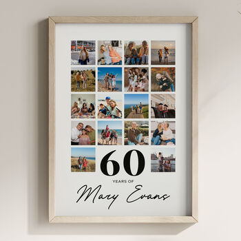 Personalised 60th Birthday Gift, Custom Photo Collage, 2 of 6