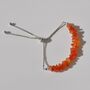 Carnelian Crystal Slider Bracelet Silver Plated Chain, thumbnail 3 of 4
