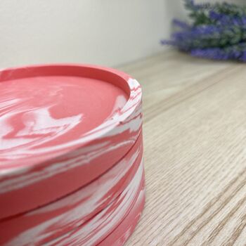 Pink Marbled Drinks Coaster With Lip, 7 of 7