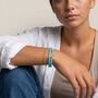 Personalised Turquoise And Silver T Bar Wrap Bracelet, thumbnail 1 of 6