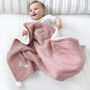Personalised Dusty Pink Cable Blanket And Comforter Set, thumbnail 4 of 12