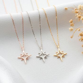 Sterling Silver North Star Necklace, 2 of 11
