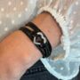 Personalised Black Wrap Remembrance Bracelet For Ashes With Heart Urn, thumbnail 1 of 10