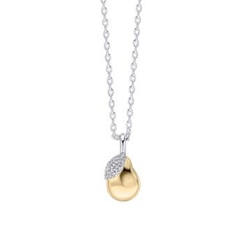 Silver Plated Pear Crystal Charms Necklace, 2 of 3