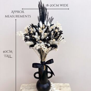 Black And White Dried Flower Bridesmaid Bouquet, 4 of 5