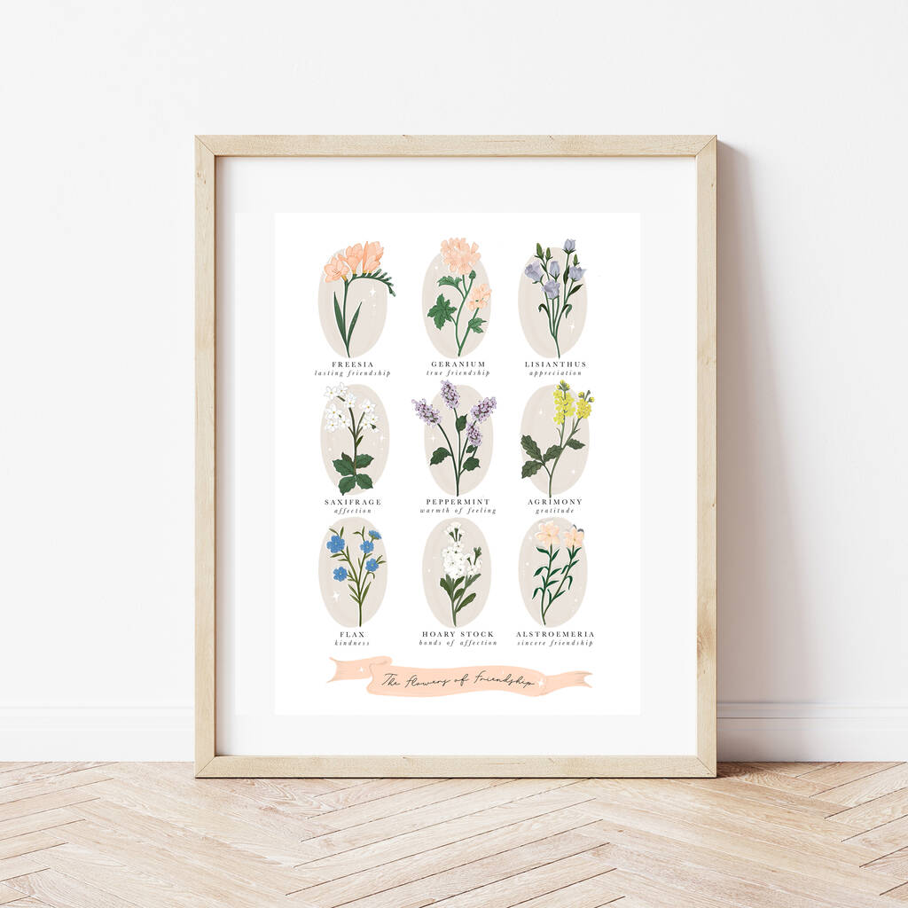 Friendship Language Of Flowers Print By Lara Vinck Designs