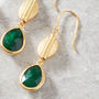 Emerald Gemstone Set In Gold Coffee Bean, Gold Vermeil, thumbnail 3 of 6